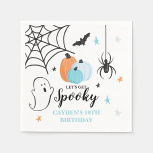 ハロウィン スプーキー 誕生日 青いカボチャ スタンダードカクテルナプキン