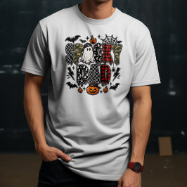 ハロウィン スポーキーお父さん カモフラージュ プラッド 混合パターン Tシャツ