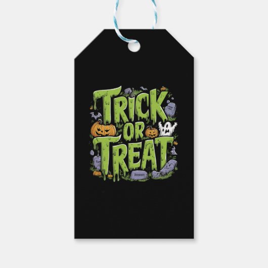 ハロウィン スライム おばけのトリック オア トリート ギフトタグ (正面)