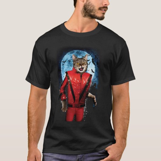 ハロウィン スリラー 猫 Tシャツ (正面)
