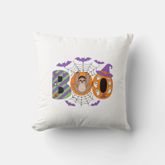 ハロウィン+スロース+可愛い エッセンシャルTシャツ クッション (正面)