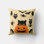 ハロウィン スロー枕 黒猫 不気味 かわいい 装飾 クッション (裏面)
