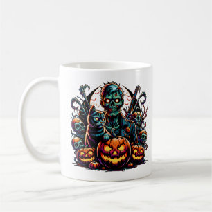 ハロウィン ゾンビと猫 コーヒーマグカップ