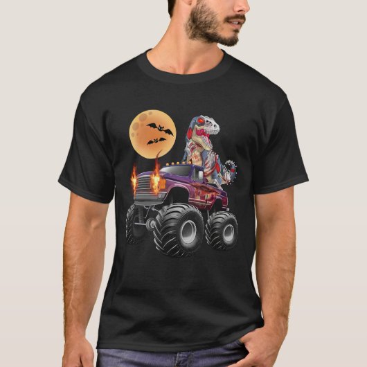 ハロウィン ゾンビ恐竜 モンスタートラック Tシャツ (正面)