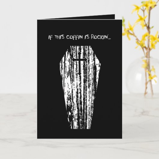 ハロウィン"ゾンビ棺" カード (黄色い花)