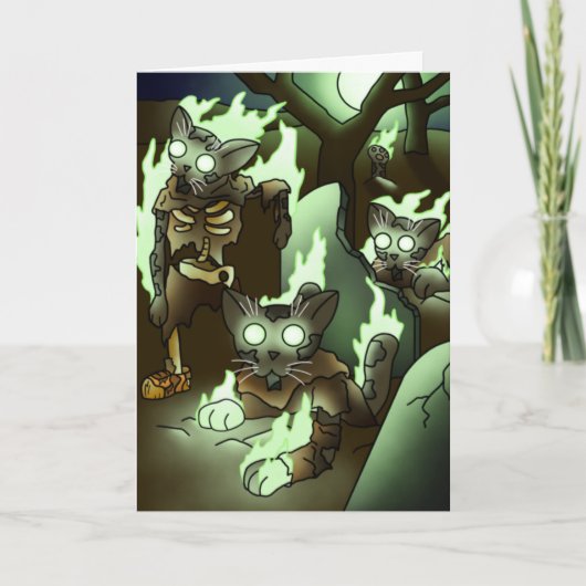 ハロウィン ゾンビ猫 カード (正面)