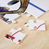 ハロウィン ゾンビ ホッケー プレーヤー 面白いスポーツ ジグソーパズル (側面)