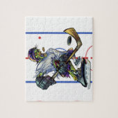 ハロウィン ゾンビ ホッケー プレーヤー 面白いスポーツ ジグソーパズル (縦)