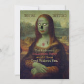 ハロウィン ゾンビ モナ・リザ 怖い 気味悪い パーティー 招待状 (正面)