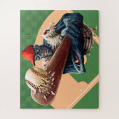 ハロウィン ゾンビ 野球 バット 面白い スポーツ ジグソーパズル (縦)