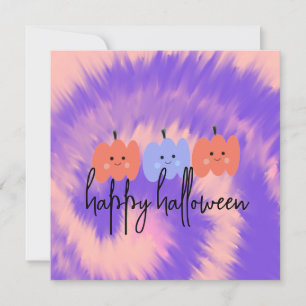 ハロウィン タイ・ダイ かぼちゃ 手描き グリーティングカード
