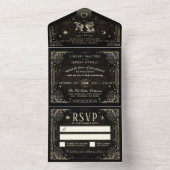 ハロウィン タロット ブラック＆ゴールド ウェディング  オールインワンⅠ オールインワン招待状 (内側)