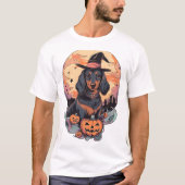 ハロウィン ダックスフンド ステッカー Tシャツ (正面)