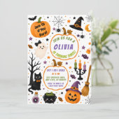 ハロウィン ダブルフォト カボチャの誕生日 招待状 (スタンド正面)