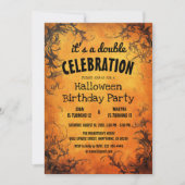 ハロウィン ダブル バースデー パーティー 招待状 (正面)