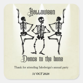 ハロウィン ダンス 黒いスケルトン 余興 スクエアシール