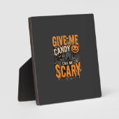 ハロウィン　チョコをちょうだい　怖いネコ フォトプラーク (正面)