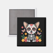 ハロウィン チワワ 砂糖のドクロ マグネット (正面/裏面)