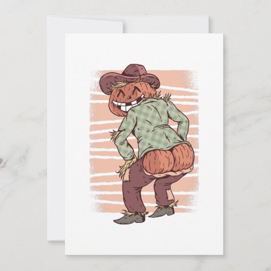 ハロウィン・ツワーキング・かかし・パンプキン・ツワーク・面白い 招待状 (正面)