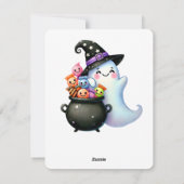 ハロウィン テディベア ウィザード ホリデー シーズンカード (裏面)