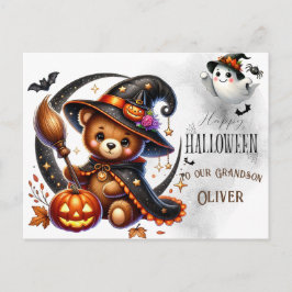 ハロウィン テディベア ウィザード ホリデー シーズンポストカード