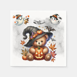 ハロウィン テディベア 魔法使い ホリデー スタンダードカクテルナプキン