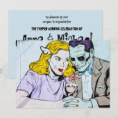 ハロウィン テーマのカスタム ウェディング 招待状 (正面/裏面)