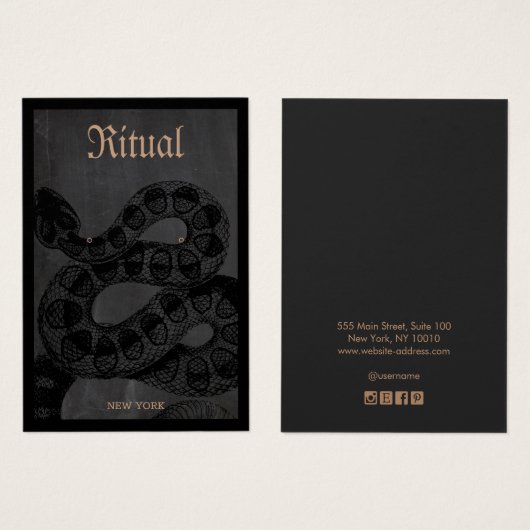 ハロウィン テーマ 蛇 イヤリング ディスプレイ カード (正面&裏面)