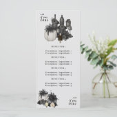 ハロウィン ディナー 料理と飲み物 メニュー モノクロ (スタンド正面)