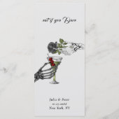 ハロウィン ディナー 食品と飲み物 メニュー モノクロ (裏面)