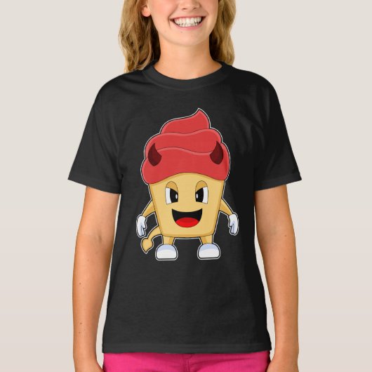 ハロウィン デビル カップケーキ Tシャツ (正面)