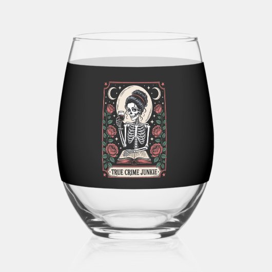 ハロウィン トゥルー・クライム・ジャンキー タロットカード ステムなしワイングラス (正面)