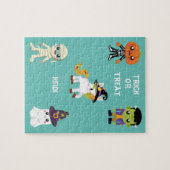 ハロウィン「トリックまたはトリートキッズパズル パーソナライズされた ジグソーパズル (横)