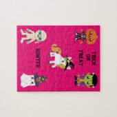 ハロウィン「トリックまたはトリートキッズパズル パーソナライズされた ジグソーパズル (横)