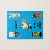 ハロウィン「トリックまたはトリートキッズパズル パーソナライズされた ジグソーパズル (横)