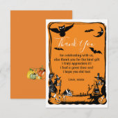 ハロウィン、トリックオアトリート、秋、ありがとうのカード 招待状 (正面/裏面)