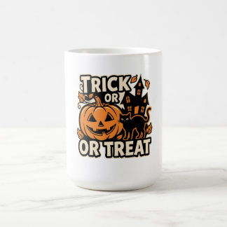ハロウィン・トリック・オア・トリートの猫パッチ コーヒーマグカップ