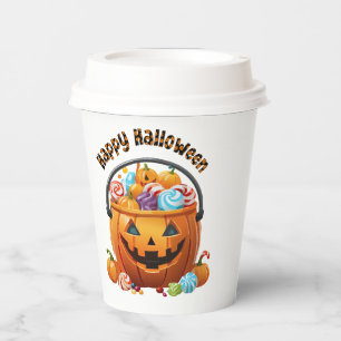 ハロウィン トリック・オア・トリートバケツとキャンディ 紙コップ