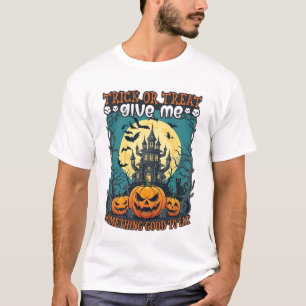 ハロウィン トリック オア トリート おばけ屋敷 かぼちゃ デザイン Tシャツ