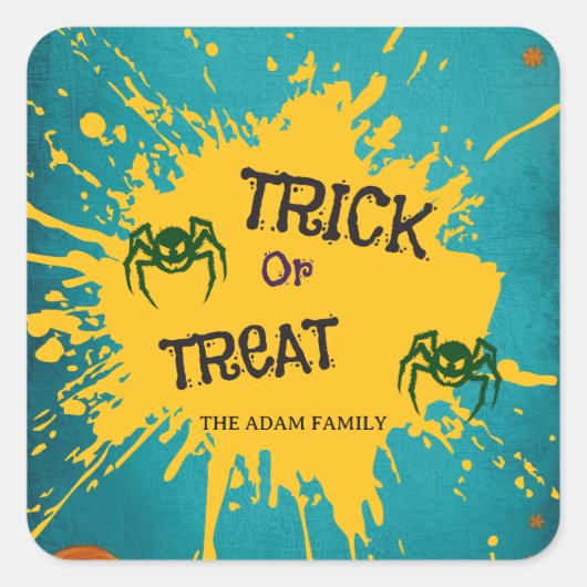ハロウィン トリック・オア・トリート お菓子袋 ステッカー (正面)