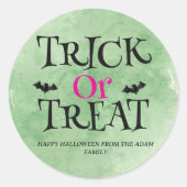 ハロウィン トリック・オア・トリート お菓子袋 ステッカー (正面)