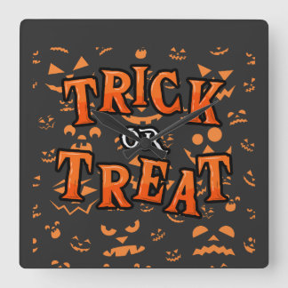 ハロウィン トリック オア トリート アクリルウォールクロック スクエア壁時計