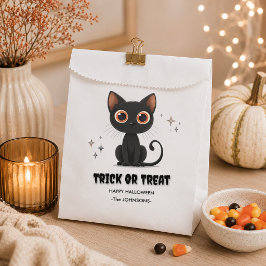ハロウィン トリック オア トリート - オーダーメイド かわいい黒猫 フェイバーバッグ