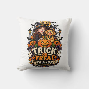 ハロウィン トリック オア トリート クリュー スロー ピロー インテリア デコレーション