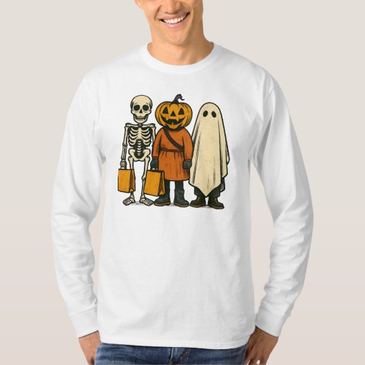 ハロウィン トリック・オア・トリート クルー Tシャツ (正面)