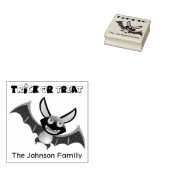 ハロウィン　トリック・オア・トリート　コウモリ ラバースタンプ (押印)