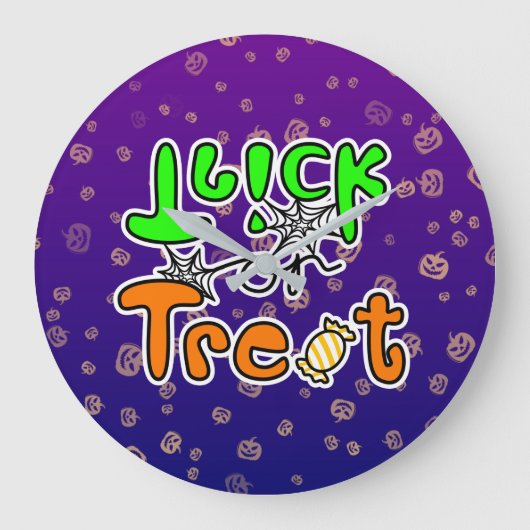 ハロウィン トリック オア トリート ラージ壁時計 (正面)