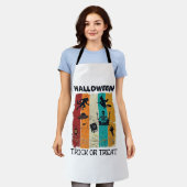 ハロウィン トリック オア トリート 人狼 魔女 骸骨 ユニコーン エプロン (着用した状態)