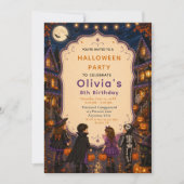 ハロウィン トリック・オア・トリート 誕生日 招待状 (正面)
