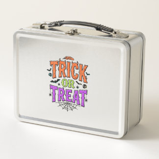 ハロウィン トリック トリート おもしろ クモの巣 レトロ_1 メタルランチボックス